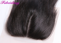 Unprocessed 3 Part 4 By 4 Lace Closure Peruvian Straight Hair Bundles Bleached Knots