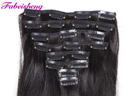 Double Drawn Human Clip In Hair Extensions For Short Hair Full Cuticles