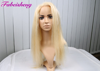 9A Wet And Wavy Indian Blonde Front Lace Wigs Human Hair Silky Straight