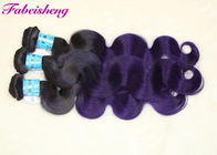 Double Drawn Multi Colored Hair Extensions , Ombre Colored Brazilian Hair