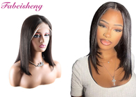 Natural Black Bob Wigs with Pre-Plucked Hairline Bleached Knots Straight Frontal wig