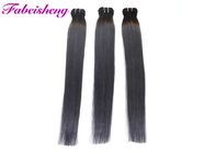 20 Inch Colored Hair Extensions , 100% Virgin Human Hair Bundles With Lace l Closure Ombre 1b / Grey 2 Tone