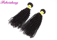 Black Human VIrgin Hair Bundles Sew In Weft High Density / Full End Curly Hair Extensions