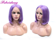Unprocessed Healthy 100% Virgin Human Hair Purple Color Front Lace Wigs