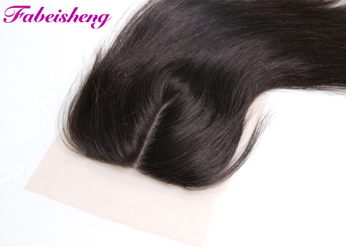 Smooth 3 Way Part Lace Closure 4x4 Virgin Brazilian Hair Extensions Swiss Lace