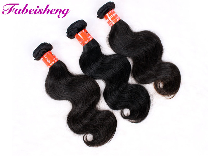 Natural Color Body Wave Weave Hair Extensions Double Layers Sewn Weft