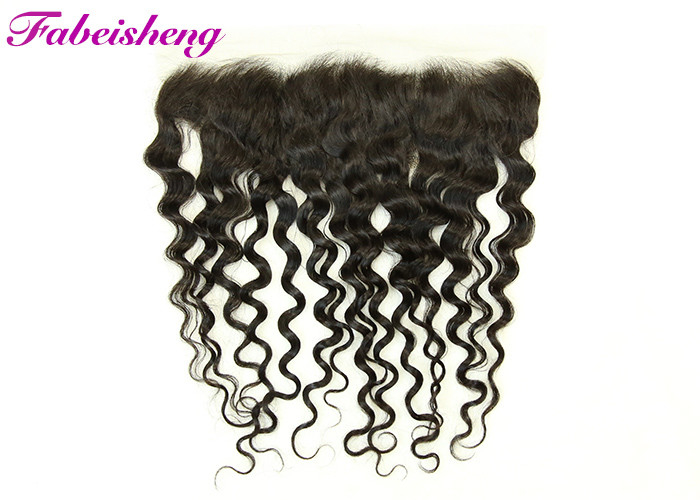 Swiss Transparent Deep Wave 13x4 Lace Frontal With Natural Hair Line