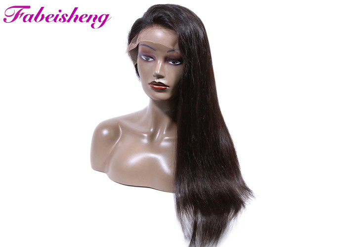 Silky Straight Virgin Hair Front Lace Wigs Bleach Knots 200% Density