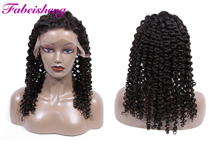10 - 30 Inch Deep Wave Front Lace Wigs / Half Hand Tied Wig Spilt Ends