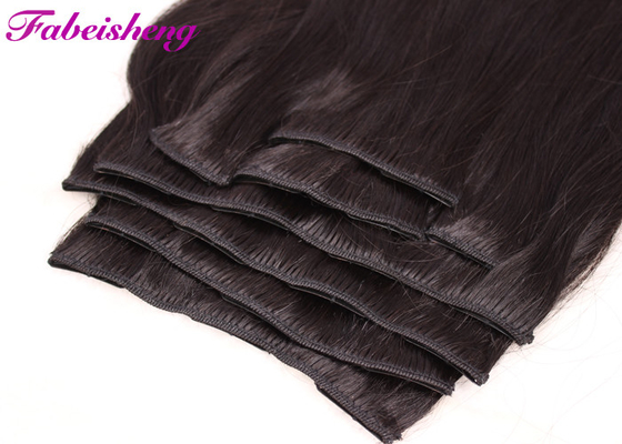 Triple Weft 100 Human Hair Clip In Extensions Double Drawn Thick Ends