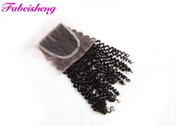 Human Free Part Lace Closure Peruvian Curly Hair Bundles 100% Unprocessed