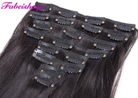 Smooth Indian Full Head Human Hair Clip In Extensions No Tangle No Shedding