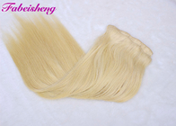 100% Blond Brazilian Virgin Clip In Hair Extensions Human Hair One Donor