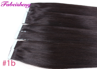9A Virgin Russian Black Tape In Hair Extensions Silky Straight Double Drawn