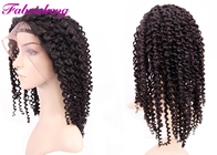 Tangle Free Curly Brazilian Hair Full Lace Wigs Can Be Dyed 14 - 28 Inch