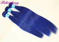 Double Drawn Blue Colored Hair Extensions For Female Grade 9A
