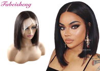 Middle Part 13x4 Lace Frontal Double Drawn Straight Bob Wig- Transparent Lace Color