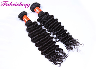 Deep Wave Indian Human Hair / Indian Remy Hair Extensions 9A Grade
