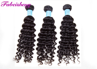 Soft Clean And Healthy Raw Deep Wave Human Hair Extensions Natural Black Color