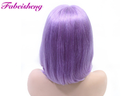 Unprocessed Healthy 100% Virgin Human Hair Purple Color Front Lace Wigs