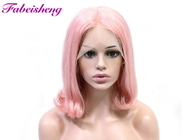 14 Inch Full Lace Wigs With Adjustable Straps / Human Hair Bob Wigs