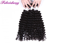 Black Curly Human Hair Bundles / Virgin Cuticle Hair Weave Deep Wave