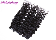 #1 / #1B Color Virgin Brazilian Hair Bundles / Italian Wave Hair Weave