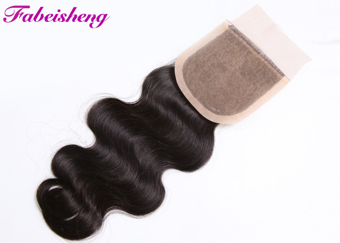 Brazilian Human Hair Weave Silk Base Closure With Natural Part 8 -18&quot; Inch