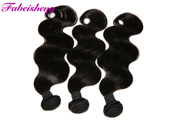 Unprocessed Virgin Brazilian Hair Extensions , Black Virgin Brazilian Wavy Hair