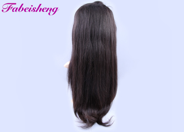 Natural Hairline Bleached Knots Glueless Full Lace Wigs / 100% Indian Human Hair Wigs