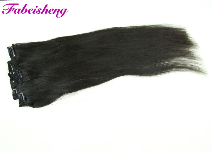 12 Inch Clip In Human Hair Extensions Soft And Smooth Natural Color Chemical Free