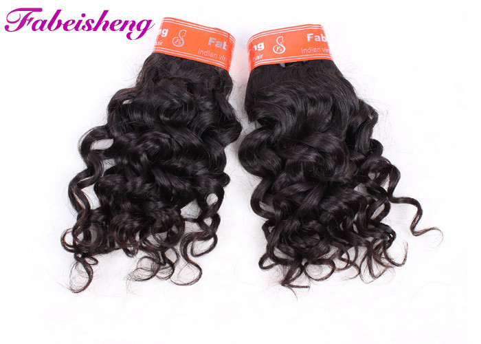 Double Drawn Indian Virgin Human Hair Extensions / Italian Curly Hair Weave