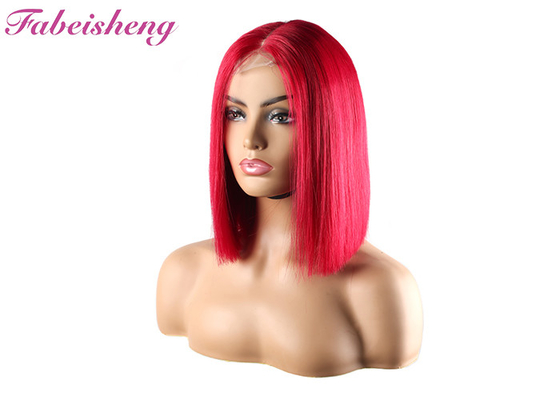 Customizable Hot 99j Burgundy Bob Wig with Pre-plucked Hairline Middle Part Lace Wig